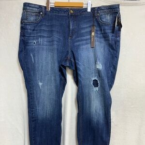 Kut From The Cloth Women's Jeans 24W Blue Adele Slouchy Boyfriend Distressed